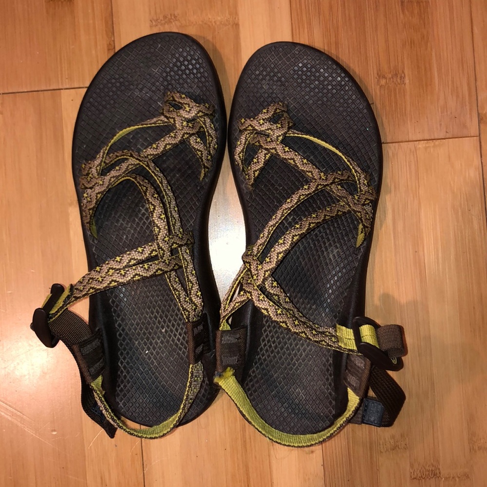 Green and Brown Chacos